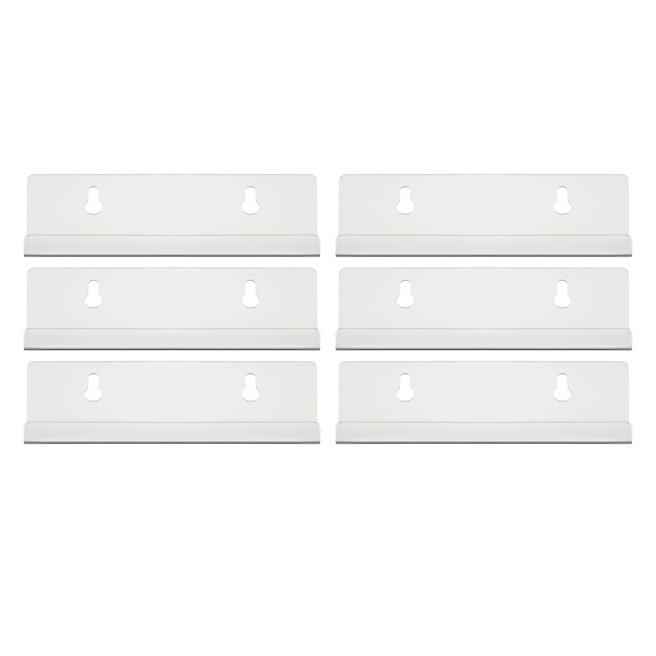 6 Pack Acrylic Vinyl Record Display, Record Holder Wall Mount Shelves (7 Inches)